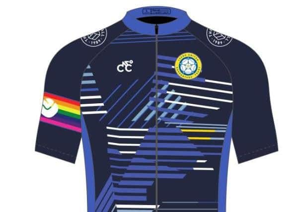 The couple's work-in-progress cycling jersey design.