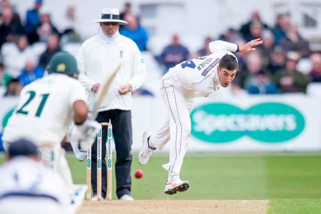 Yorkshire's Duanne Olivier in action against Nottinghamshire at Trent Bridge. Picture: Allan McKenzie/SWpix.com