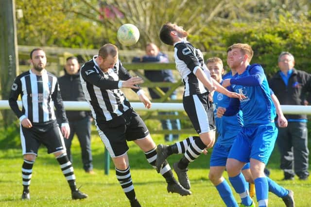 Kyle Schofield heads goalwards for Hall Green United. PIC: Steve Riding