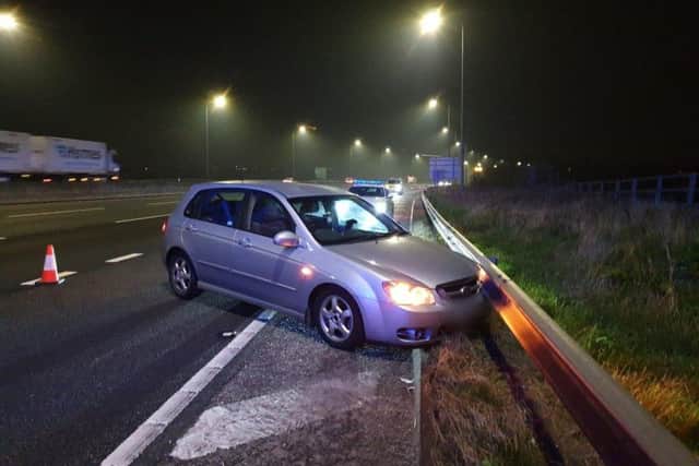 The M62 smash after a driver collapsed at the wheel. Photo: WYP_TrafficDave