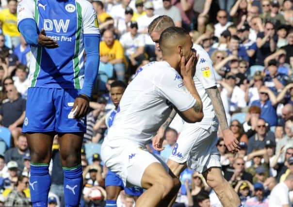 Kemar Roofe shows his emotion after missing a chance against Wigan.