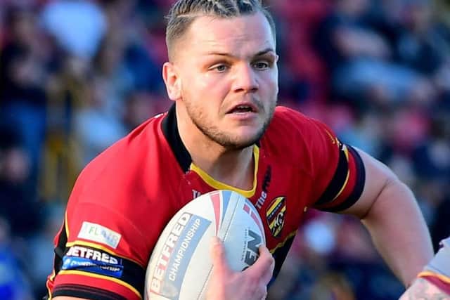 Dewsbury Rams tryscorer, Kyle Trout. PIC: Paul Butterfield