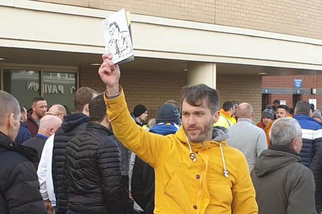 Toms Kiernan, a long-standing seller of Leeds United fanzine The Square Ball.