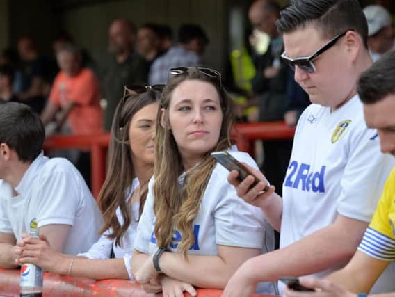 Leeds fans at Brentford. PIC: Bruce Rollinson