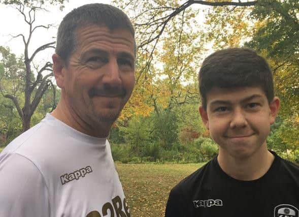 Harry Pullan and his dad Ian.