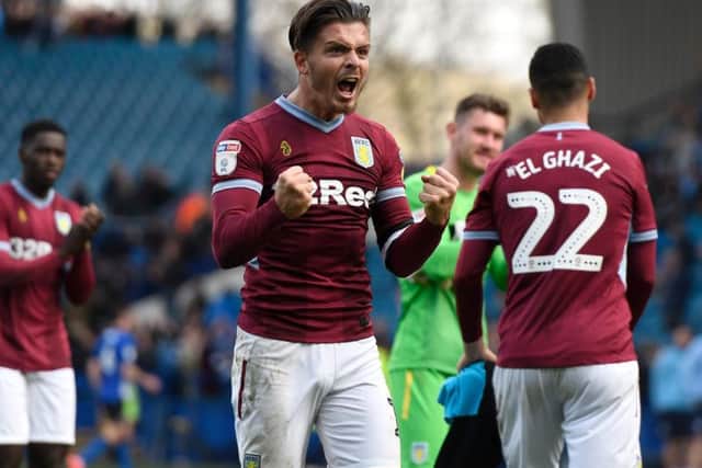 Aston Villa's Jack Grealish celebrates.