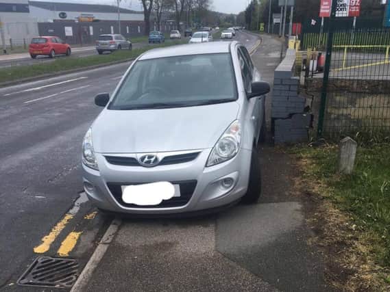 Police Community Support officers removed this car in Beeston for pavement parking (Photo: @WYPLeedsSouth).