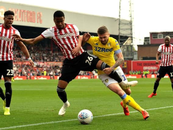 Leeds United winger Stuart Dallas during the club's 2-0 defeat to Brentford on Easter Monday.