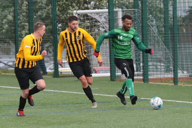 Armando Andrada is on the ball for Middleton Park. PIC: Steve Riding