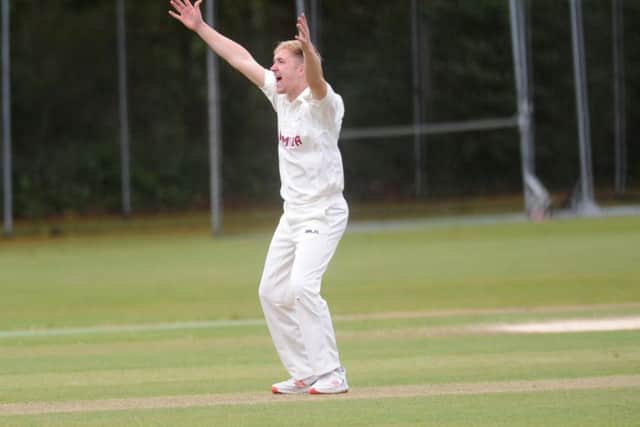 Woodlands bowler
Elliot Richardson makes an unsuccessful appeal at New Farnley. PIC: Steve Riding