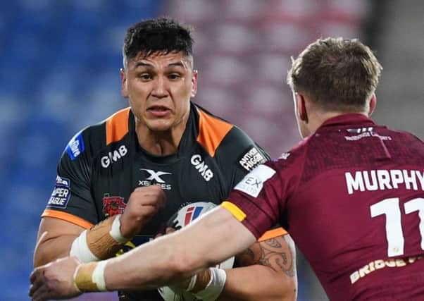 Castleford Tigers forward Mitch Clark in recent action against Huddersfield Giants. PIC: Jonathan Gawthorpe