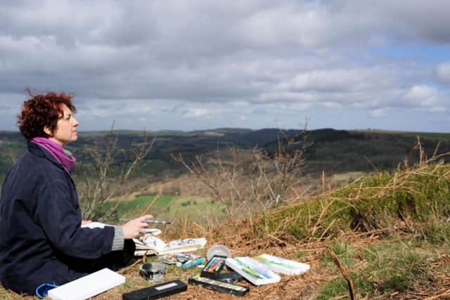 Artist Debbie Loane at work