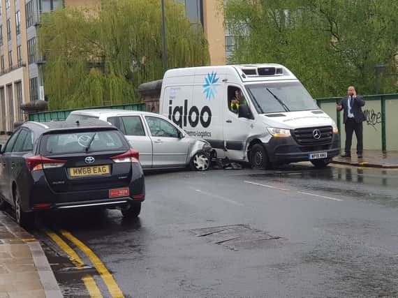 The crash in Leeds on Whitehall Road