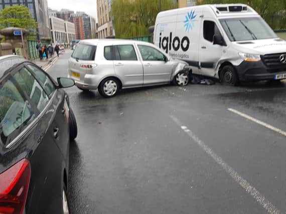 The crash in Leeds city centre