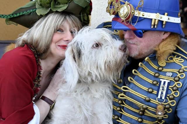 Andy Dolan, his wife Michelle and their dog Bojo