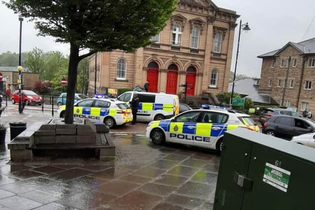 Emergency services attend the scene in Batley town centre.