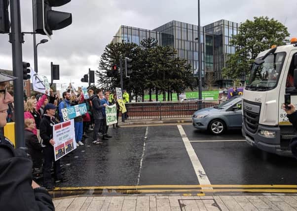 Protesters block traffic on the A61. PIC: Sam Gillibrand
