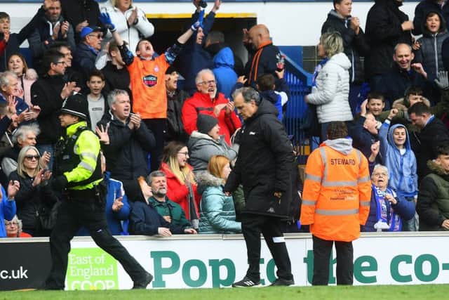 Leeds head coach Marcelo Bielsa trudges off at full-time at Portman Road. PIC: Jonathan Gawthorpe