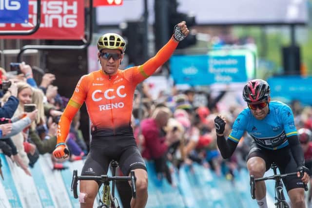 Tour de Yorkshire Stage 4: Halifax to Leeds winner
Greg Van Avermart followed by overall winner Chris Lawless in second on the day. PIC: Bruce Rollinson