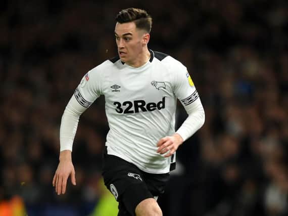 Derby County's Tom Lawrence.