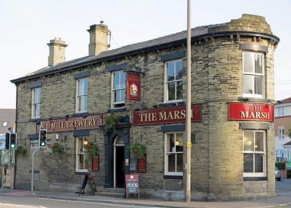 The Marsh pub, on Bradford Road in Cleckheaton, was the subject of a violent raid last night.