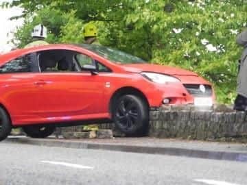 A car crashed into a wall in Farnley (Photo: Marti Blagborough)