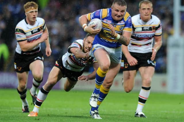 Brad Singleton on the run against Bradford the last time the two sides met in 2014.