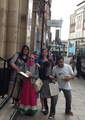 AWARDS: Some  of the Haqooq Aspire for More prizewinners outside Leeds Grand.
