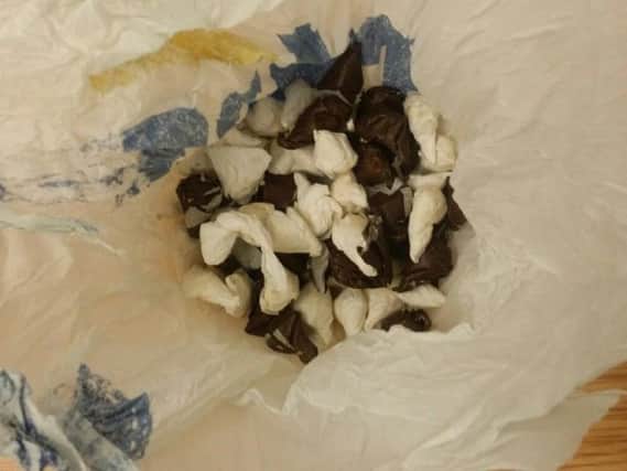 The drugs found on a suspected drug dealer at Leeds Market.