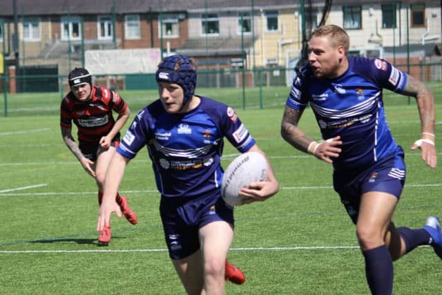 Tyler Dargan on the charge for Hunslet Warriors.
