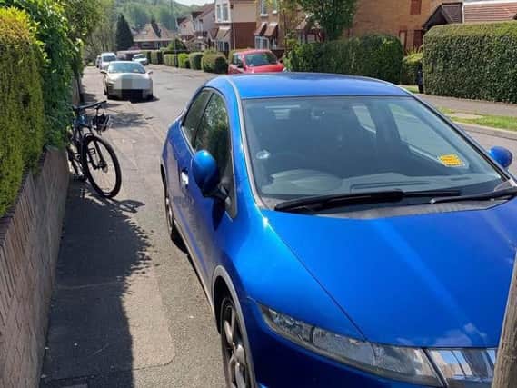 Police issued a fixed penalty ticket to this car in south Leeds (Photo: WYPLeedsSouth)