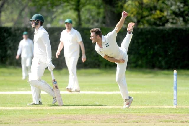 Otley bowler Billy Hyde at Adel. PIC: Steve Riding