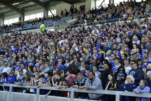 Leeds Rhinos fans pack the new South Stand.