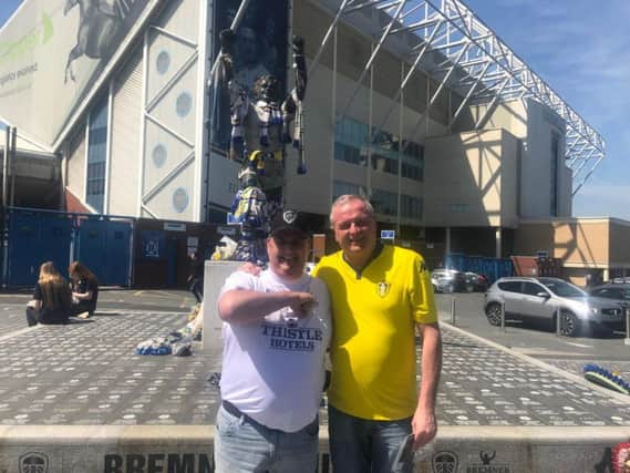 Gerrard O'Byrne, left with friend Bob who had travelled over from Dublin on Wednesday morning.