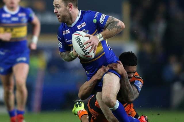 Leeds Rhinos in action on the pitch