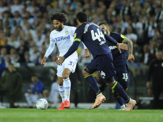 Leeds United's Izzy Brown in action against Derby County.