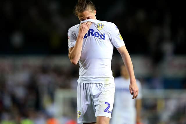 Leeds United's Luke Ayling reacts at full-time.