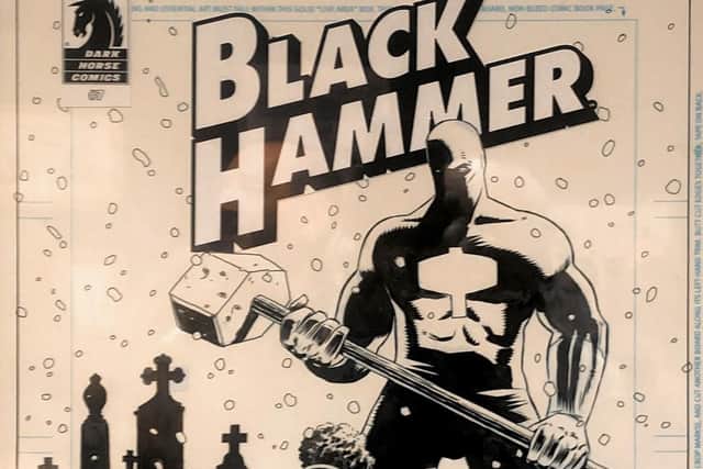 Black Hammer work by Dean Ormston - plans are to turn the comic book series into a new Hollywood comic book movie