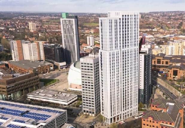 The student skyscraper is being built in Leeds city centre