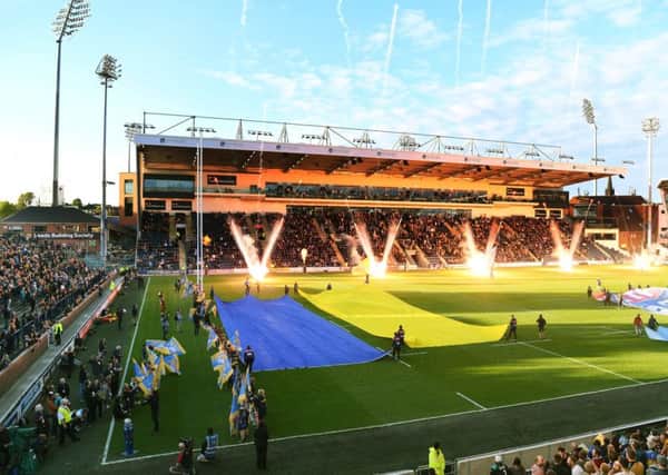 The North Stand is officially opened before Thursday night's game between Leeds Rhinos and Castleford Tigers.