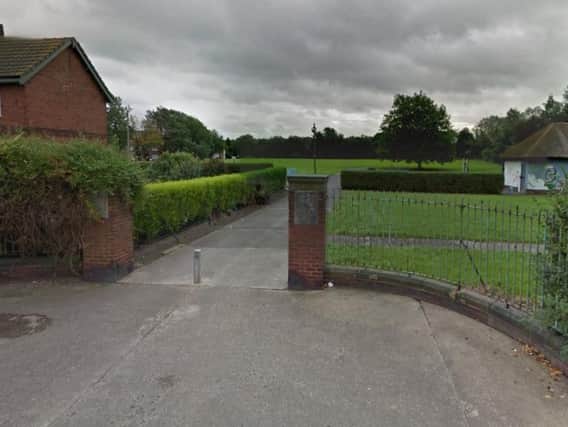 The entrance to the playing fields in Castleford