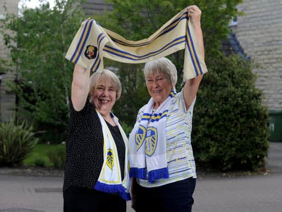 Sisters and dedicated Leeds United fans Diana Roberts and Carolyn Pratt.