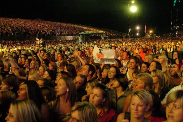 Crowds watch Robbie Williams in the park in 2006, the last large capacity event held there.