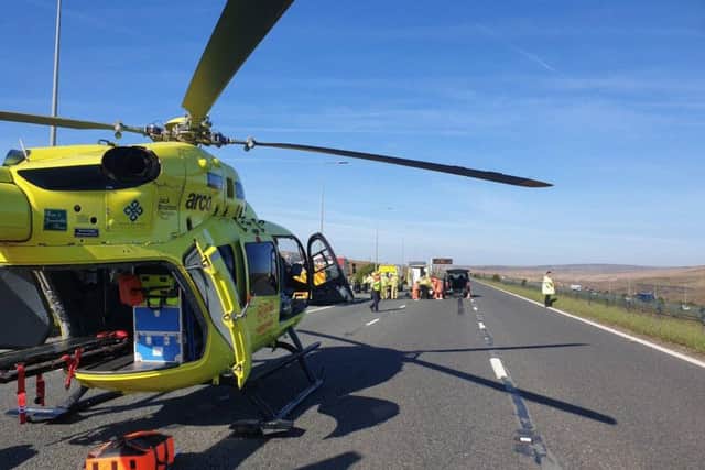 The victim of the crash was airlifted to hospital but sadly later died of his injuries. PIC: West Yorkshire Police