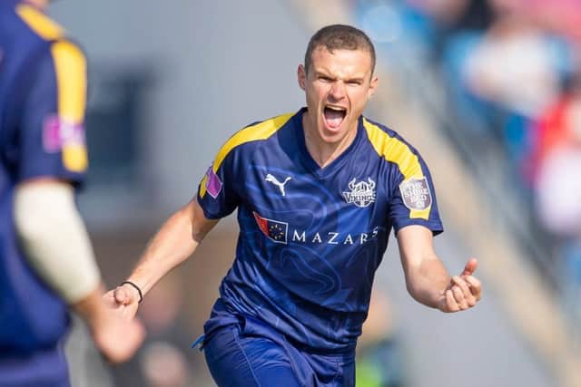 Yorkshire bowler Josh Poysden is finding form with Farsley. PIC: Allan McKenzie/SWpix.com