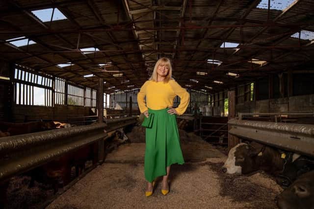 Christine Talbot wears yellow georgette top, £55, and midi skirt, £69, both by John Lewis & Partners. Picture by Charlotte Graham.