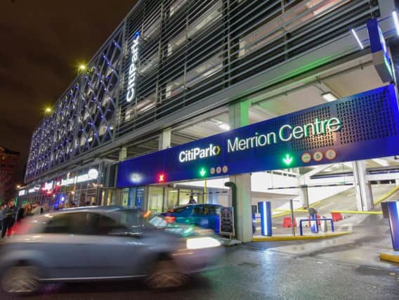The entrance to the Merrion Centre car park in Leeds.