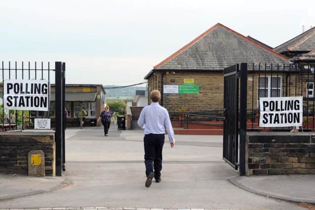 European elections polling station in Farsley, Leeds