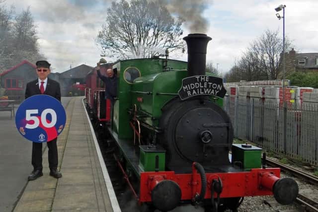 Middleton Railway is one of the locations in Leeds chosen to highlight the Cricket World Cup scores.