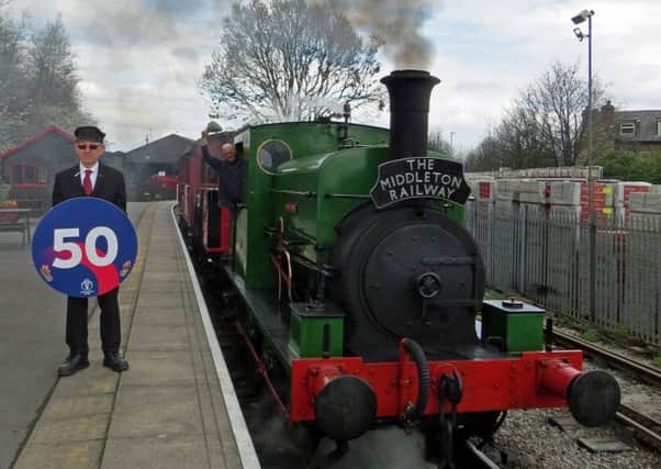 Middleton Railway is one of the locations in Leeds chosen to highlight the Cricket World Cup scores.